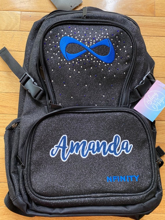 00 Nfinity Black Sparkle Backpacks With Royal Blue Logo - Etsy