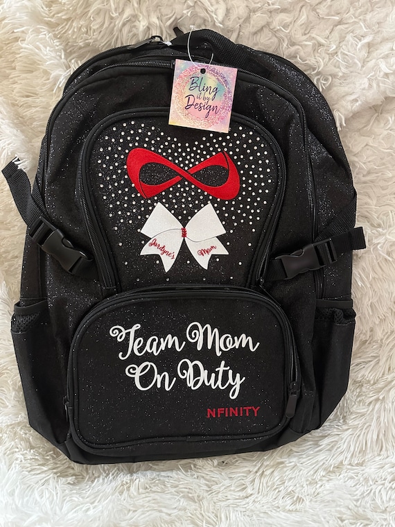 Black sparkle backpack sales