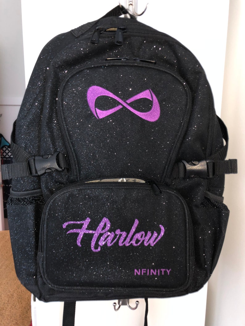 00 Nfinity Black Sparkle Backpacks with Purple Logo Includes Etsy