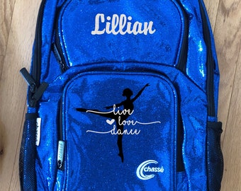 Rhinestone Cheer Backpack Royal Blue Sparkle Personalized Chasse