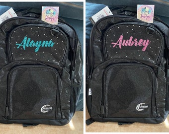 Black Sparkle Personalized Chasse Glitter Backpacks Choose Cheer, Dance,  Gymnastics, School Sports more Rhinestone Option