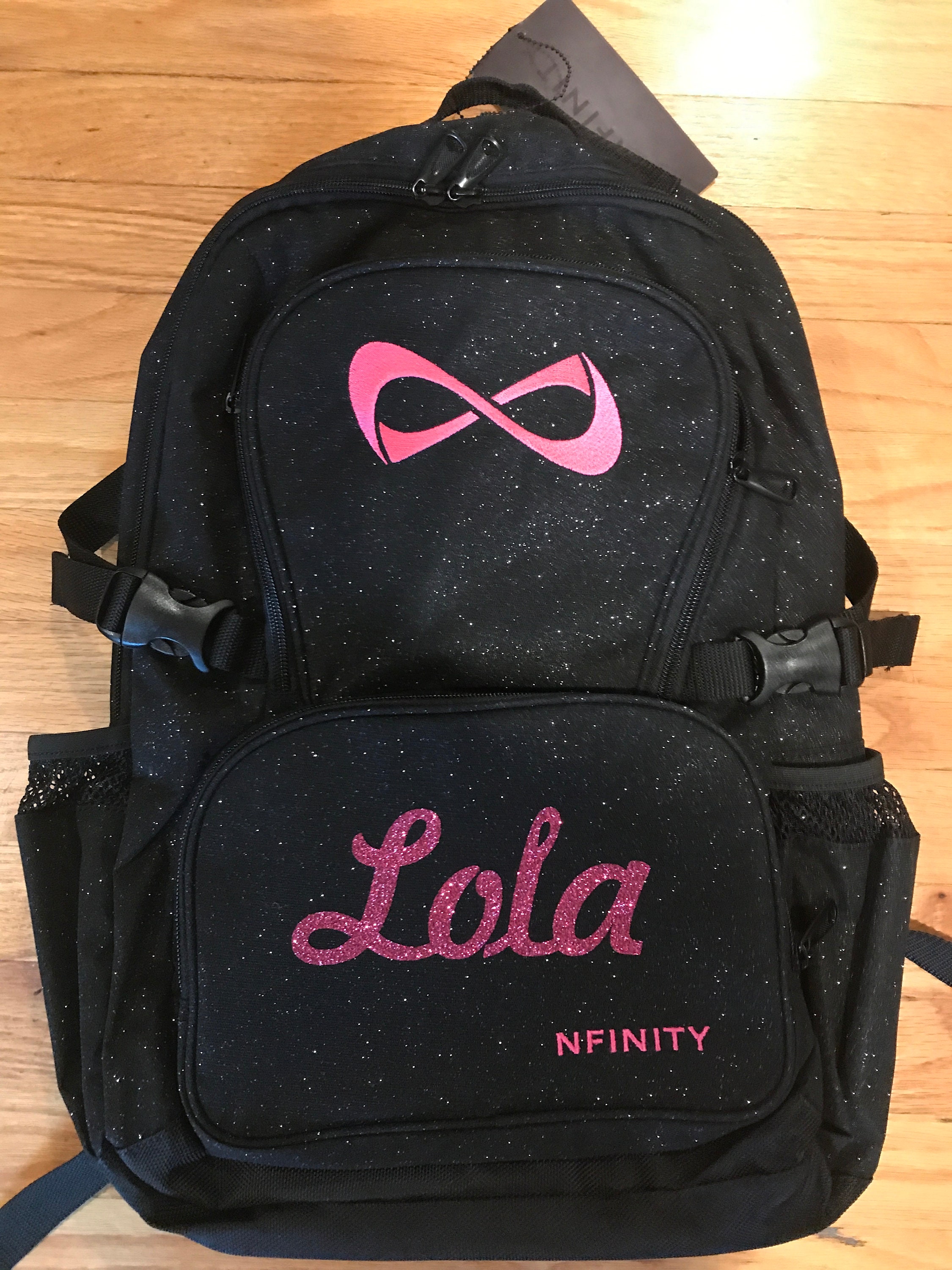 00 Nfinity Black Sparkle Backpacks with Pink Logo Includes Etsy