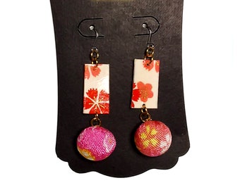 WaSHIENO Japanese paper earrings petit Pink Sakura - made of silicone and soft to ear