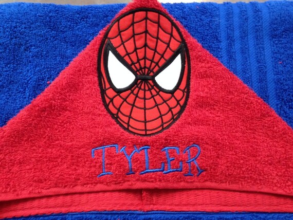 spiderman hooded bath towel