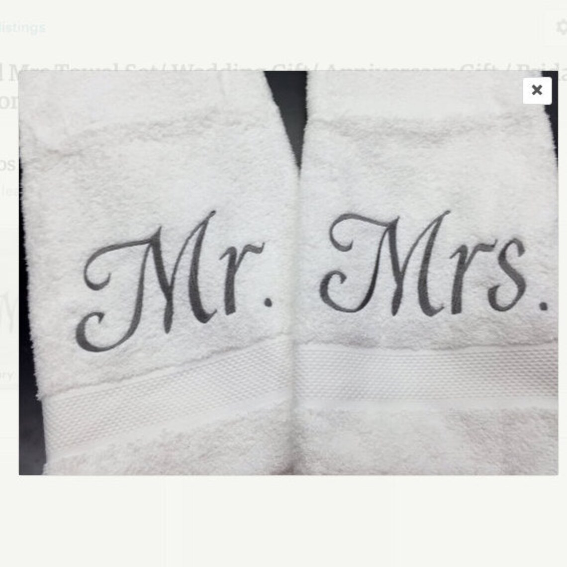 Mr and Mrs Towel Set Wedding Gift Anniversary Gift Bridal Etsy