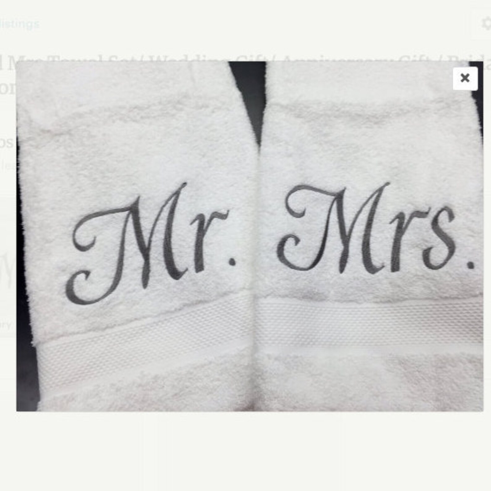 Mr and Mrs Towel Set Wedding Gift Anniversary Gift Bridal Etsy