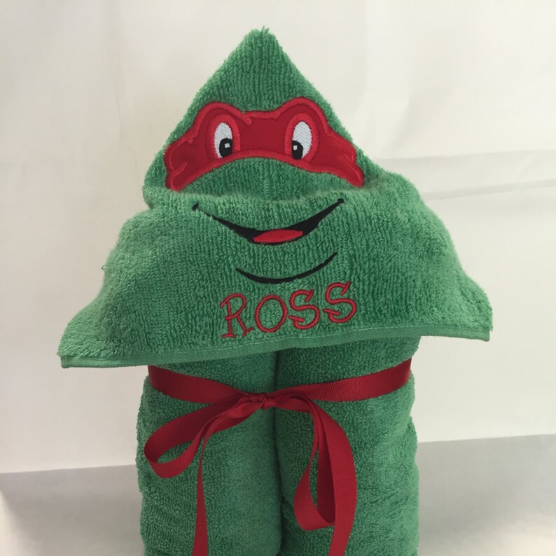 Ninja Turtle Bath Towel/ninja Turtle Hooded Towel/applique - Etsy