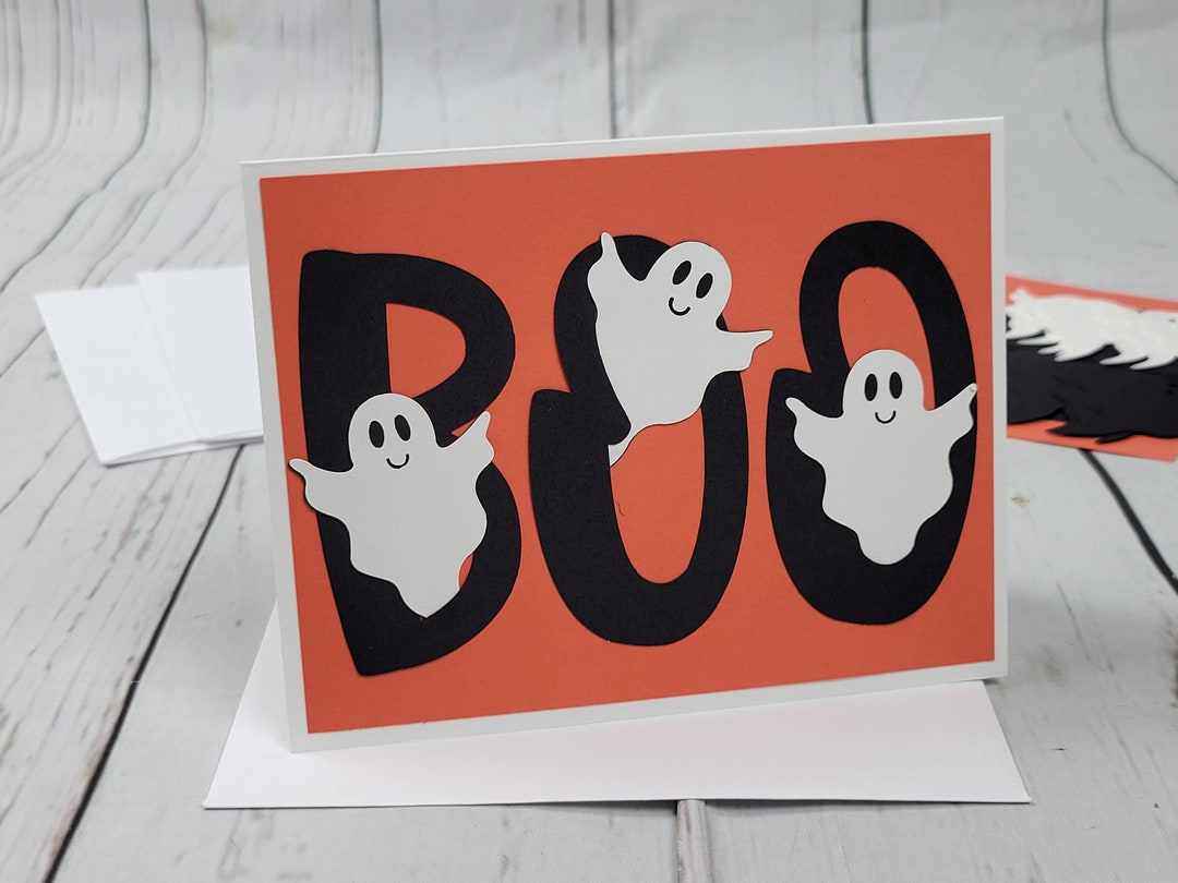 Happy Halloween Greeting Card Kit | 4 Cards With Envelopes | Ghost ...
