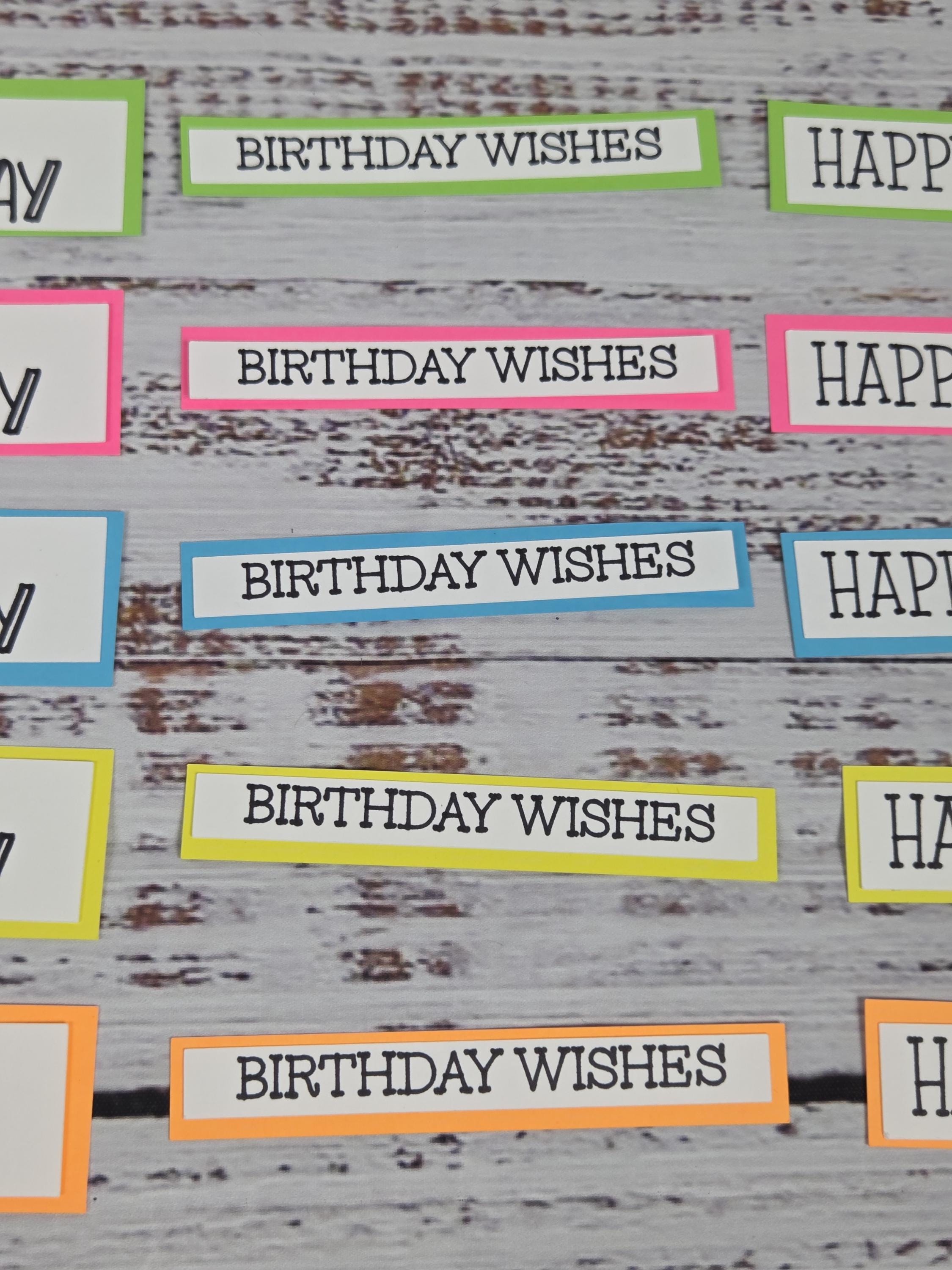 Precut Happy Birthday Sentiments for Card Making | DIY Card Pieces ...