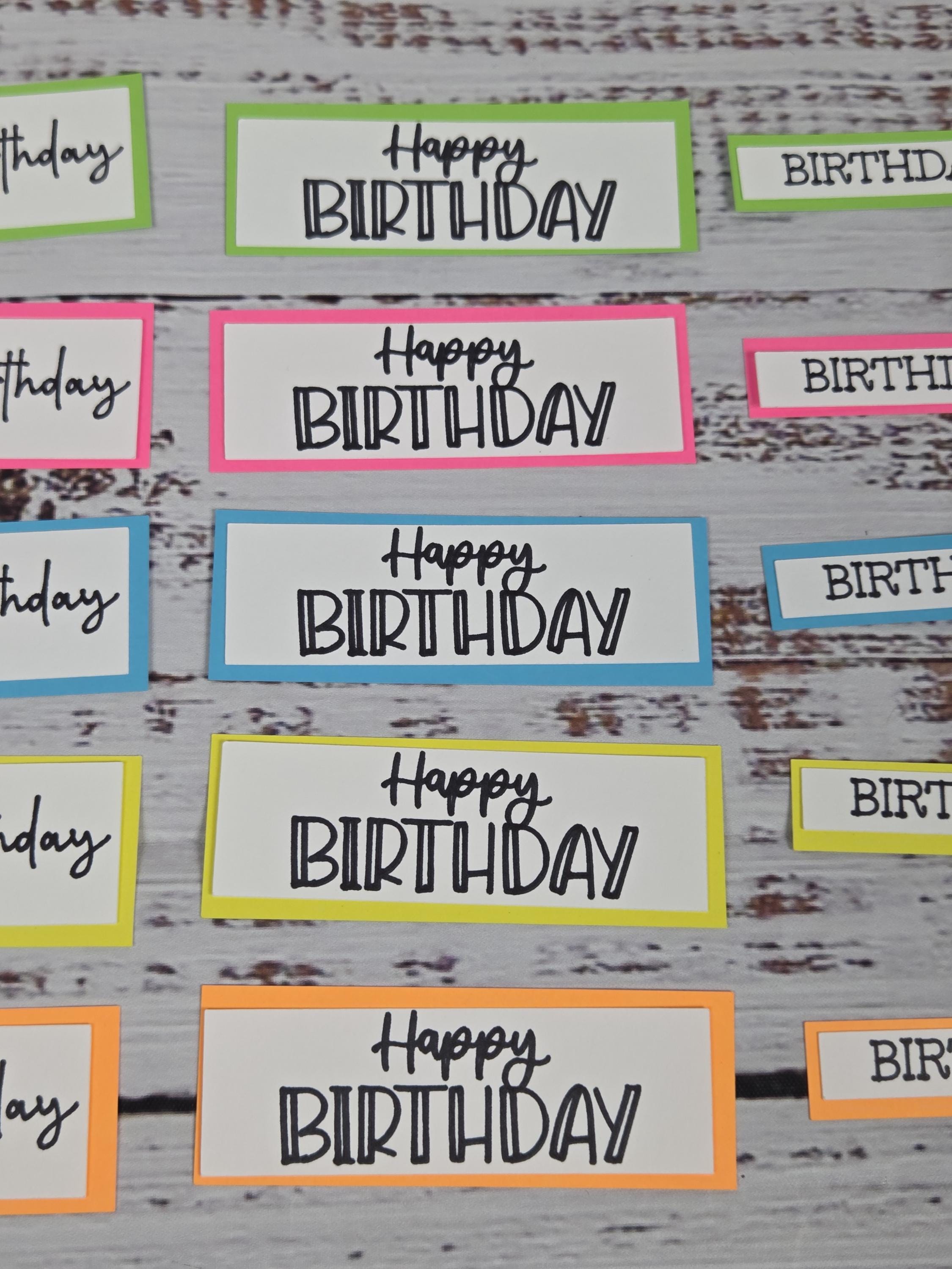 Precut Happy Birthday Sentiments for Card Making | DIY Card Pieces ...