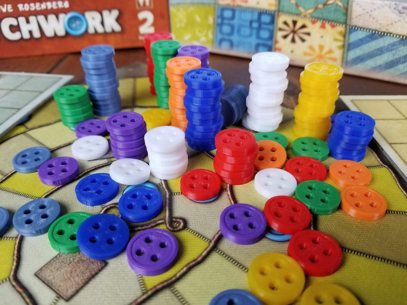 Patchwork Buttons Patchwork Board Game Upgrades 3D Etsy