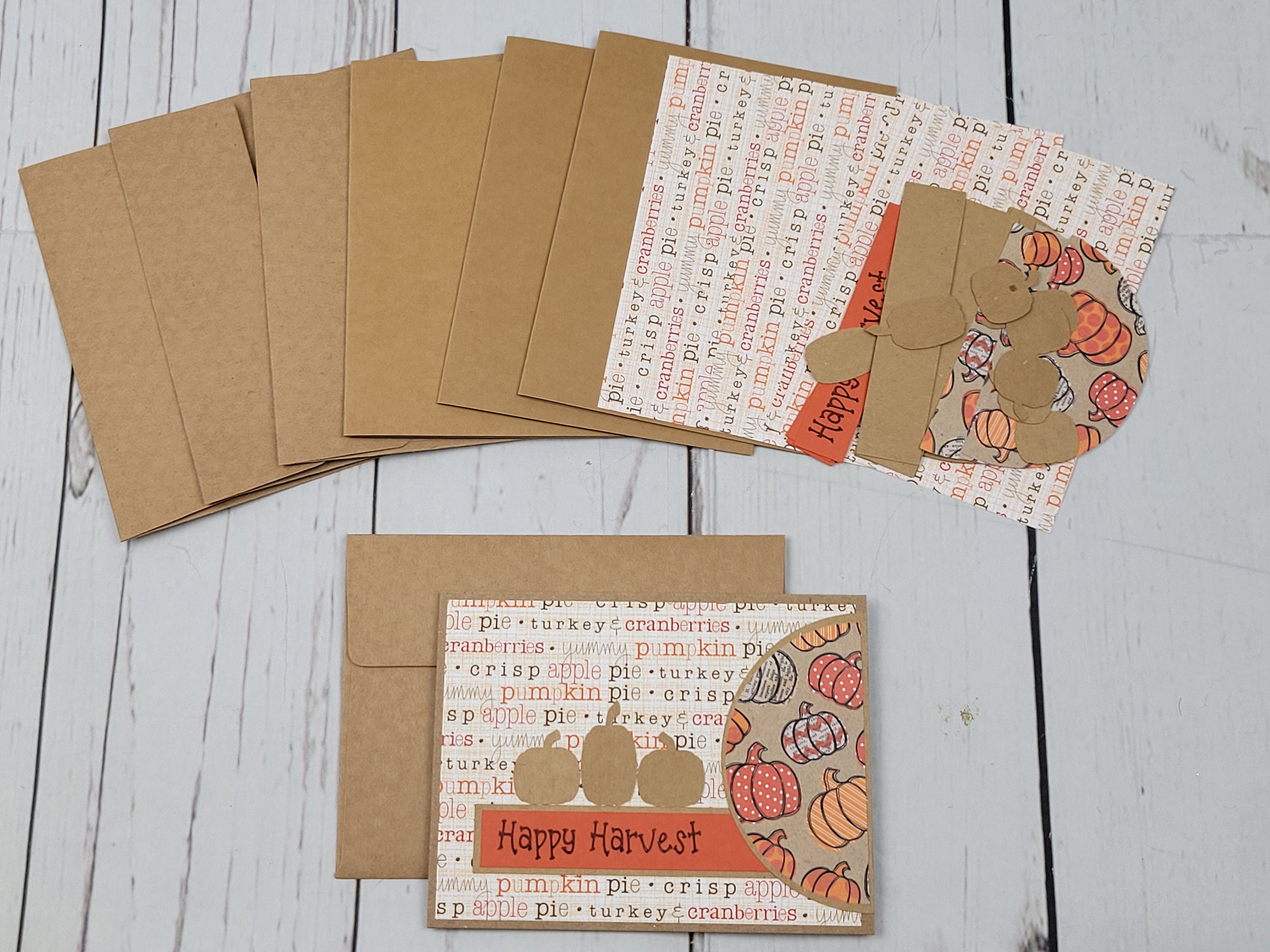 Happy Harvest Greeting Card Kit | 4 Cards With Envelopes | Fall Craft ...