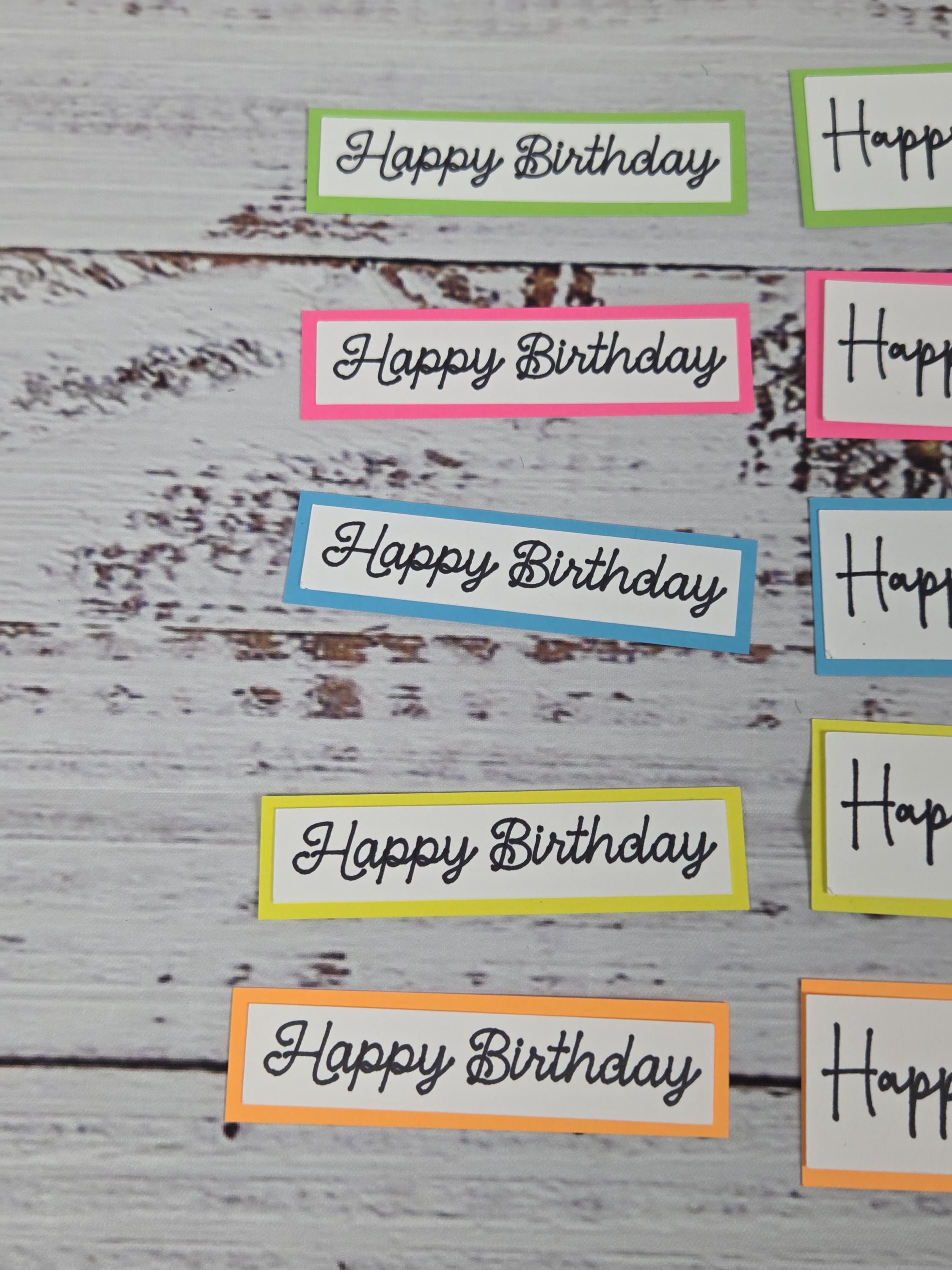 Precut Happy Birthday Sentiments for Card Making | DIY Card Pieces ...