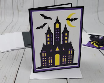 Happy Halloween Greeting Card Kit, 4 Cards With Envelopes, Window Cards ...