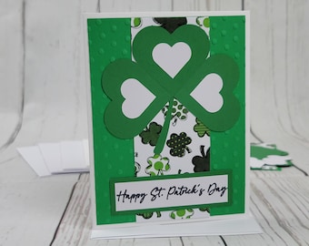 Happy St. Patrick's Day Greeting Card Kit | 4 Cards with Envelopes | Shamrock Cards | DIY Card Kit | Handmade Cards | Card Making Supplies