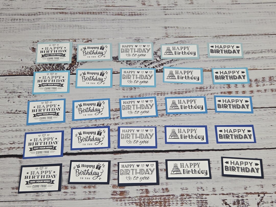 Precut Happy Birthday Sentiments for Card Making | DIY Card Pieces ...