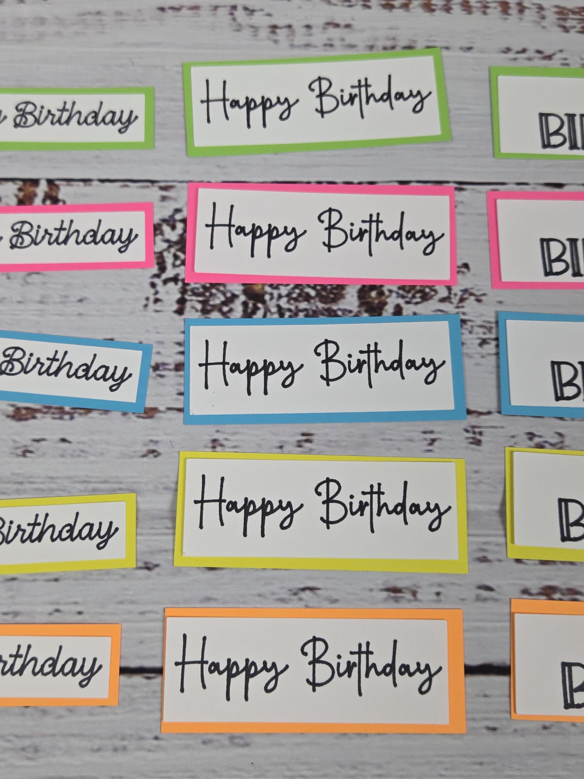 Precut Happy Birthday Sentiments for Card Making | DIY Card Pieces ...