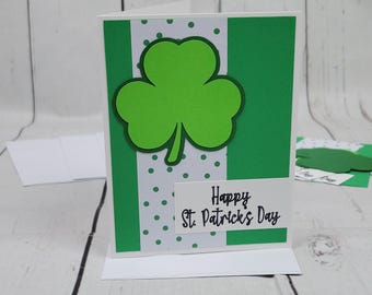 Happy St. Patrick's Day Greeting Card Kit | 4 Cards with Envelopes |  Shamrock Cards | DIY Card Kit | Handmade Cards | Card Making Supplies