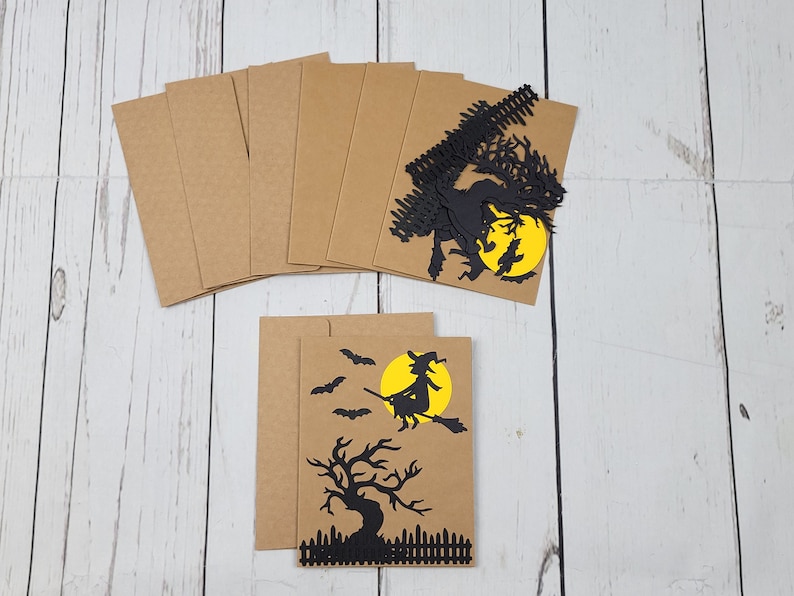 Happy Halloween Greeting Card Kit | 4 Cards With Envelopes | Witch ...