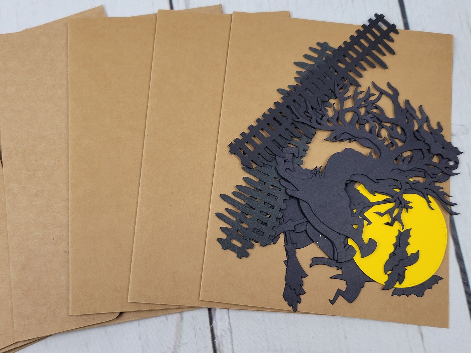 Happy Halloween Greeting Card Kit | 4 Cards With Envelopes | Witch ...