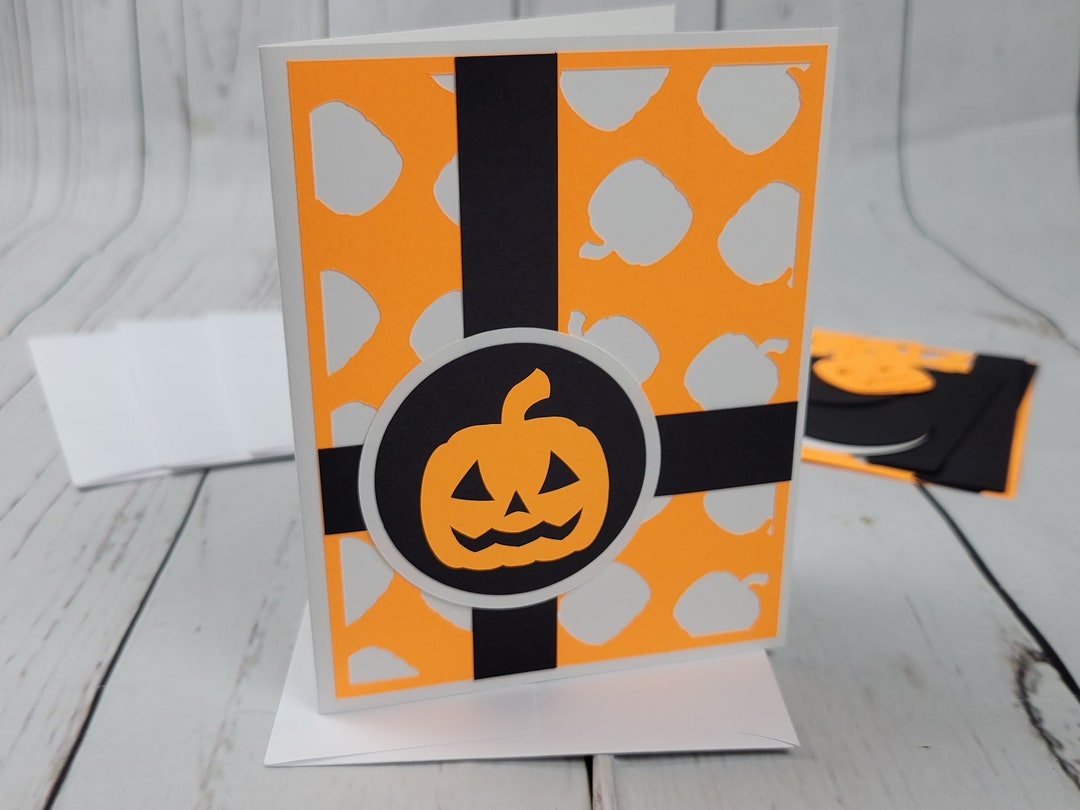 Happy Halloween Greeting Card Kit | 4 Cards With Envelopes | Pumpkin ...