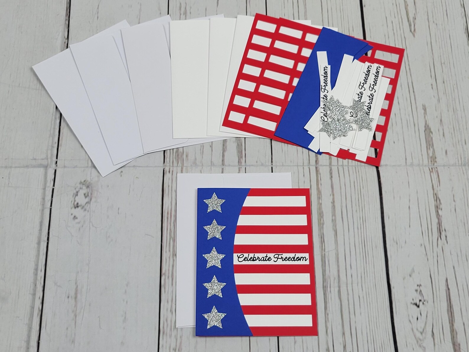Patriotic Greeting Card Kit | 4 Cards With Envelopes | 4th of July ...