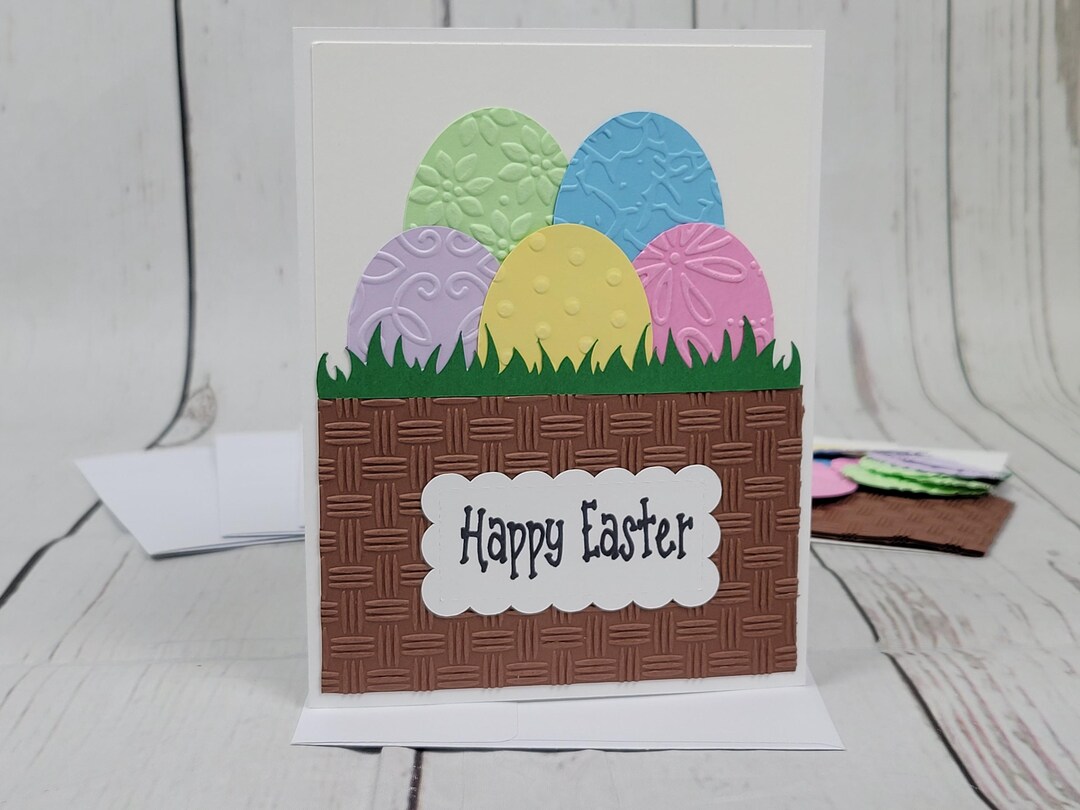 Happy Easter Greeting Card Kit | 4 Cards With Envelopes | Easter Basket ...