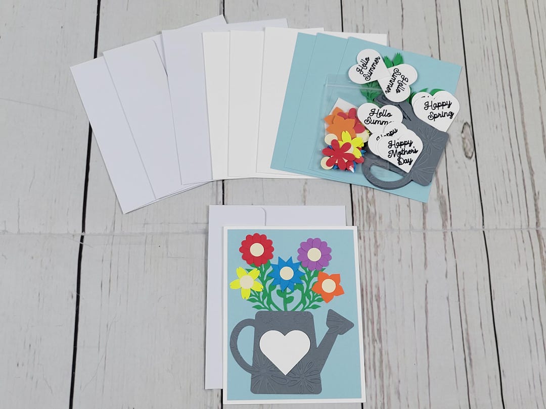 Floral Greeting Card Kit | 4 Cards With Envelopes | Mothers Day Craft ...