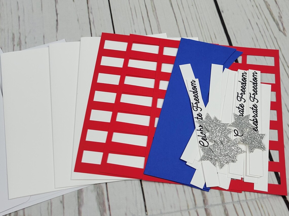 Patriotic Greeting Card Kit | 4 Cards With Envelopes | 4th of July ...