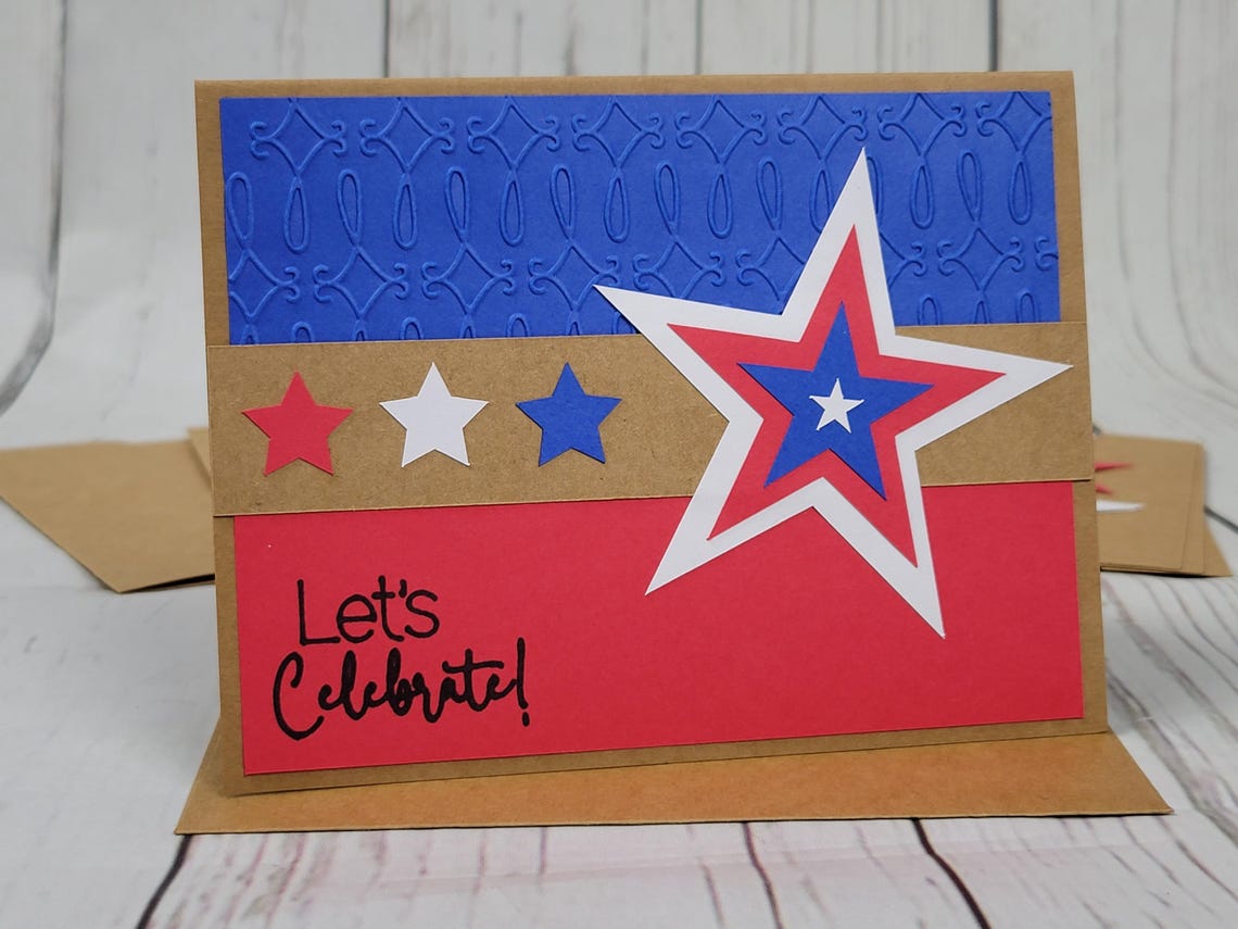Patriotic Greeting Card Kit | 4 Cards With Envelopes | 4th of July ...