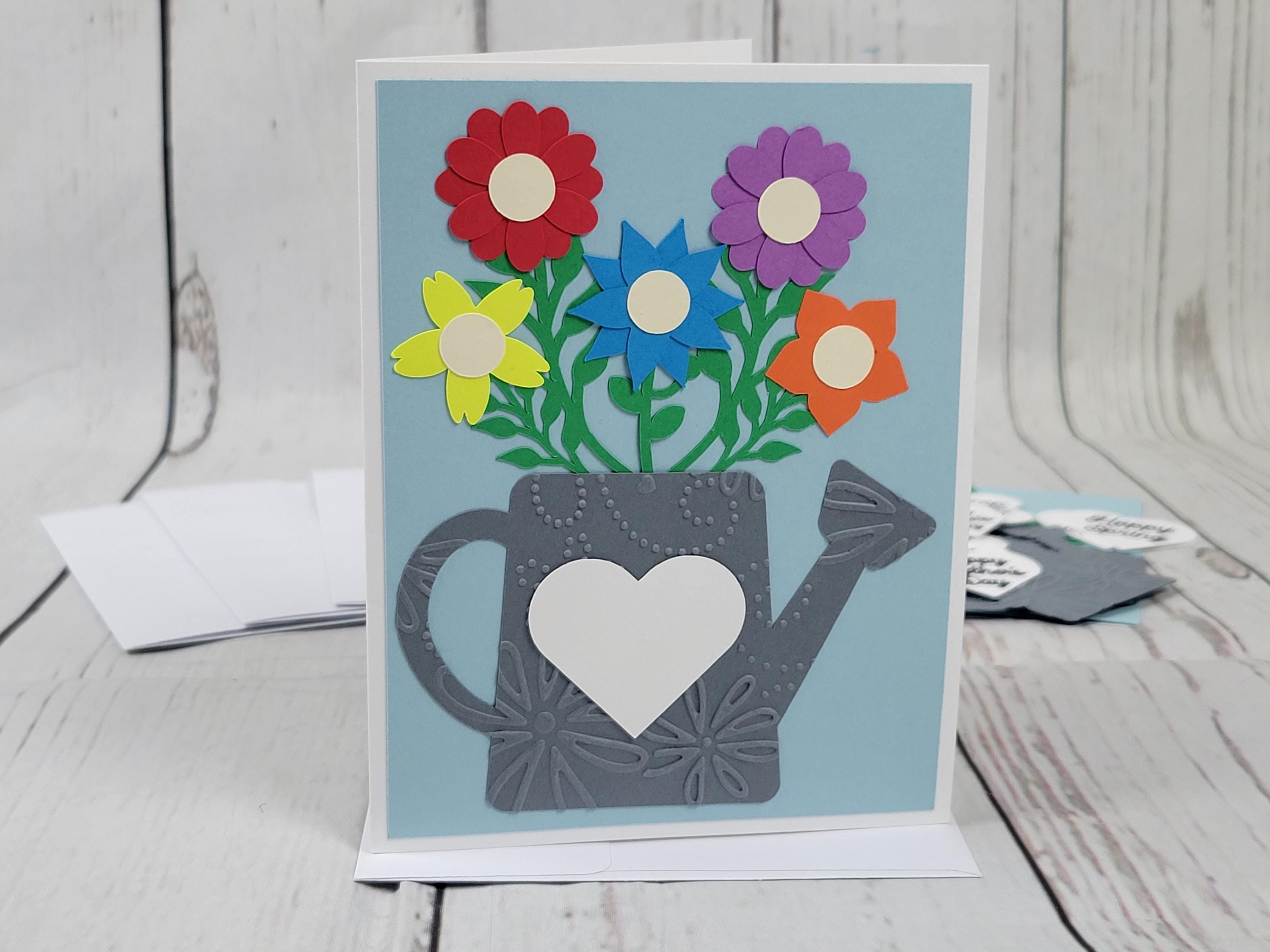 Floral Greeting Card Kit | 4 Cards With Envelopes | Mothers Day Craft ...