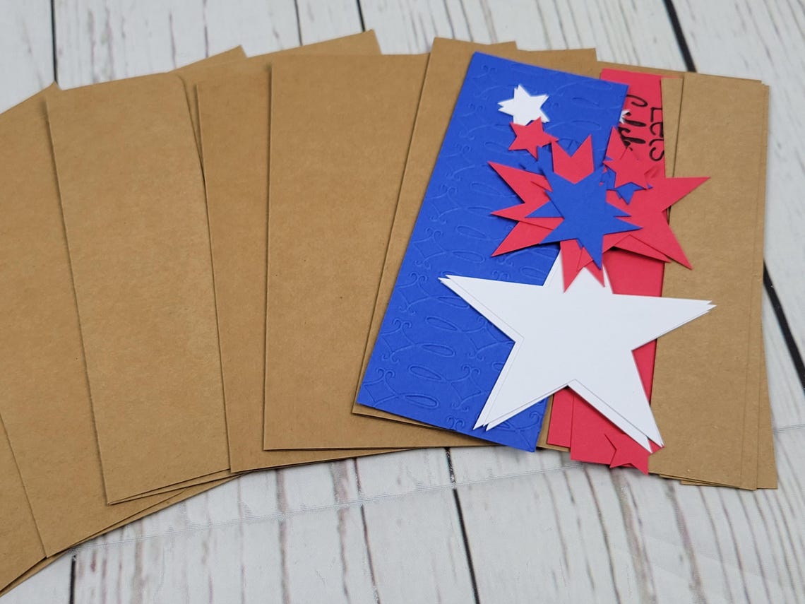 Patriotic Greeting Card Kit | 4 Cards With Envelopes | 4th of July ...
