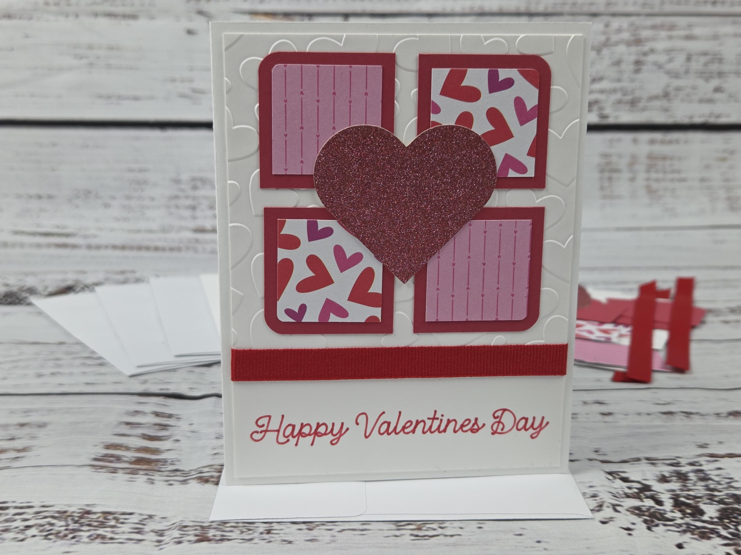 Happy Valentine's Day Greeting Card Kit, Glitter Hearts, Adult Craft…