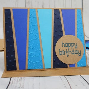 Happy Birthday Greeting Card Kit | 4 Cards with Envelopes | Geometric Cards | DIY Card Kit | Handmade Birthday Cards | Card Making Supplies