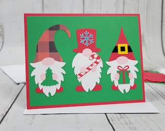 Merry Christmas Greeting Card Kit, 4 Cards with Envelopes, Christmas Gnomes, DIY Card Kit, Christmas Craft for Seniors, Card Supplies