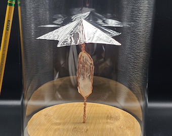 Allenatore di telecinesi in ametista molto grande / Grande ruota psi in vetro da 8" / Dispositivo di potere mentale ESP / Strumento di meditazione in cristallo / Spedizione gratuita