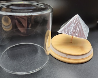 Rueda Psi de la Gran Pirámide - Kit de entrenamiento de telequinesis con cúpula de cristal y soporte de cobre - Herramienta de meditación de geometría sagrada de las proporciones de Giza