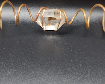 Generador de cristal de vórtice de cobre hecho a mano: varita para equilibrar la energía y herramienta de meditación Reiki con cuarzo transparente. Envío gratuito.