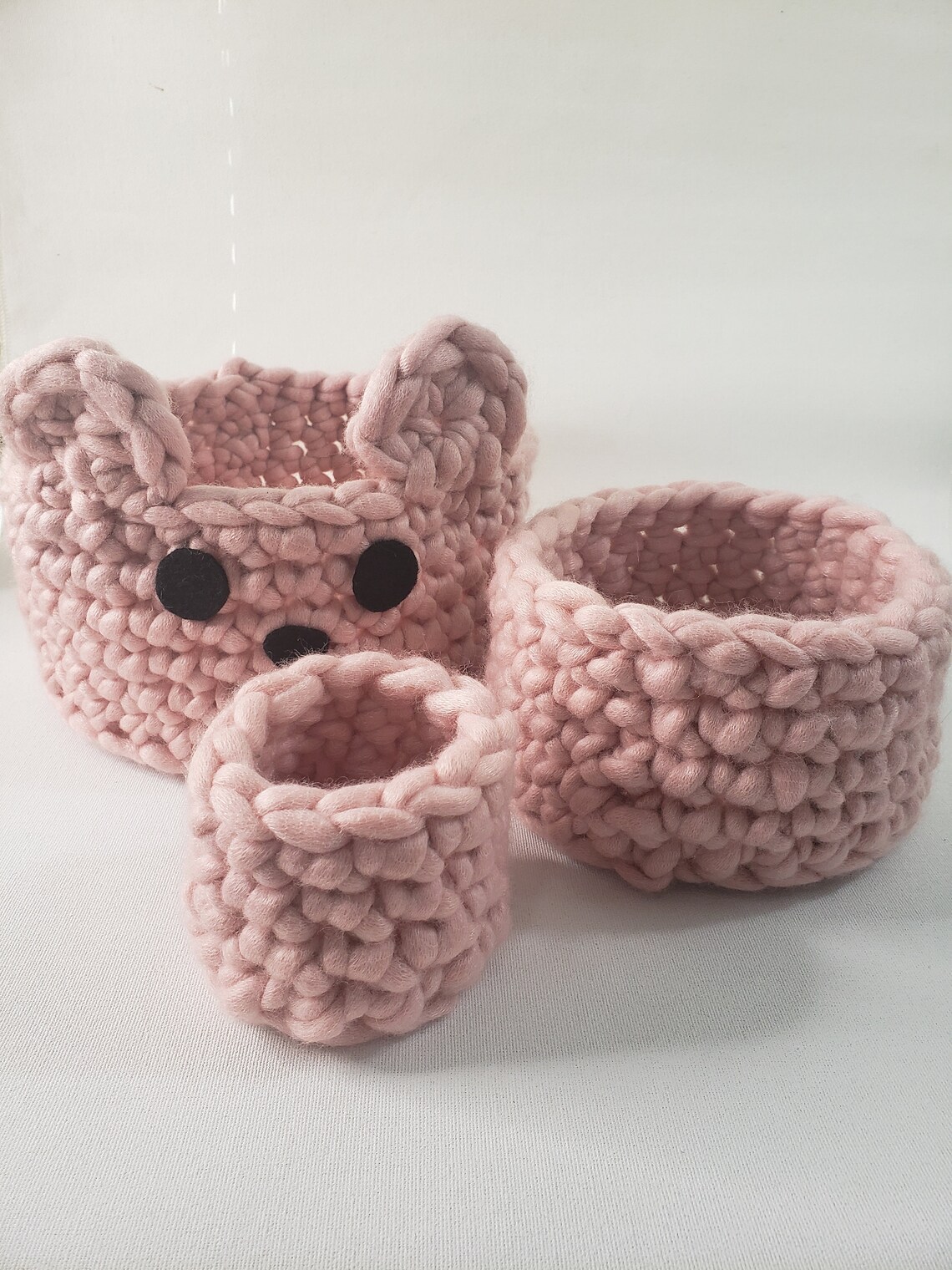 Teddy Basket Set Crochet Baskets Teddy Crochet Baskets | Etsy