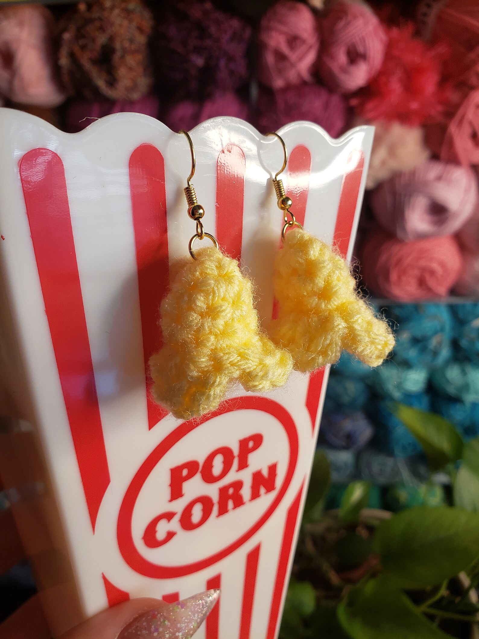 Popcorn Earrings Crochet Popcorn Earrings Crochet Popcorn Etsy