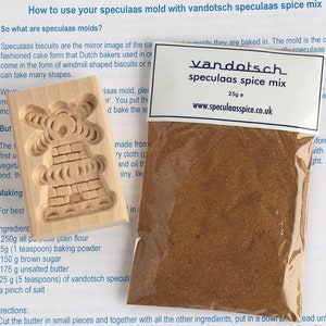 Small windmill mould / mold with vandotsch speculaas spice to make authentic Dutch speculaas biscuits
