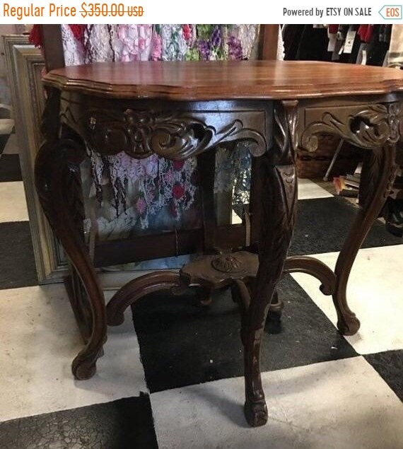 30 Off Sale Pie Crust Table With Intricate Wood Work 1940 50 Etsy