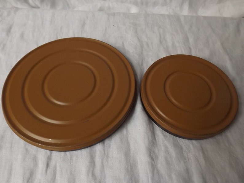 SUMMER SALE Pair of Harwood dual 8 MM vintage reel can continers retro Mad men mid century
