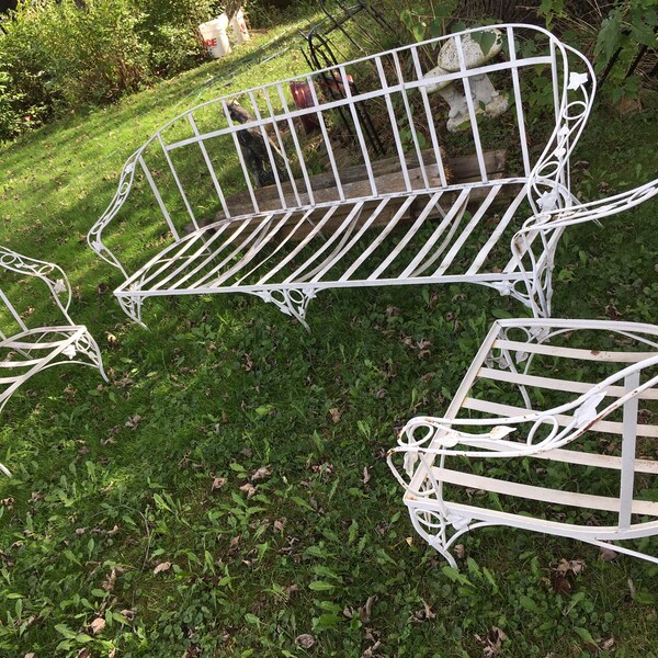 White Wrought Iron Patio Furniture - Etsy