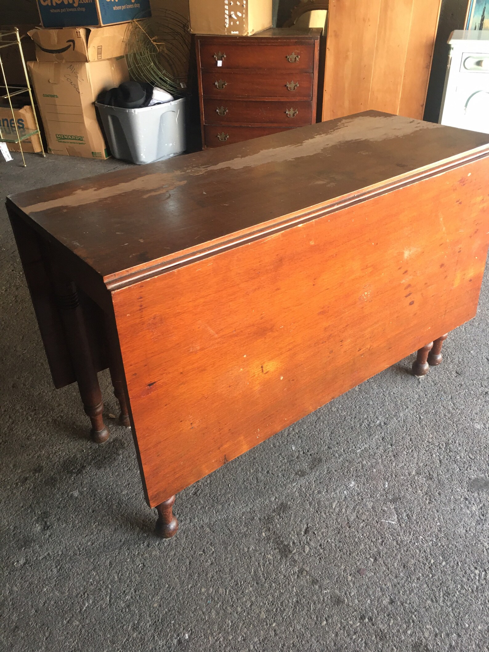 Antique Drop Leaf Table Farmhouse Kitchen Large Shabby Chic Etsy