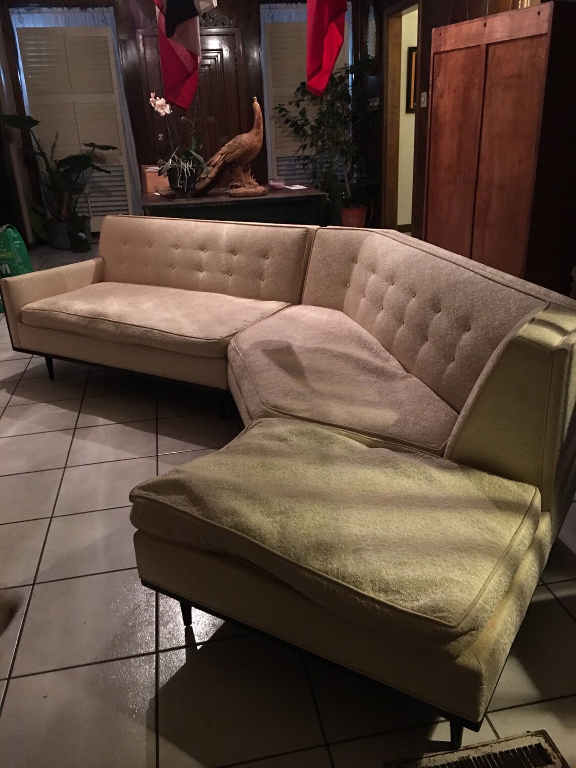 MCM atomic creme off white 2 piece sectional with extended Etsy