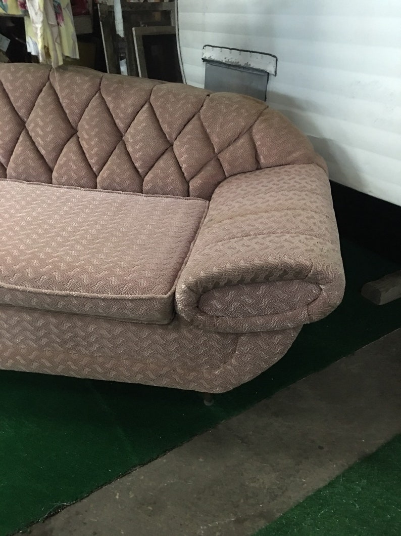 Pre Holiday Sale 1930 pink tufted Art Deco davenport sofa long Etsy