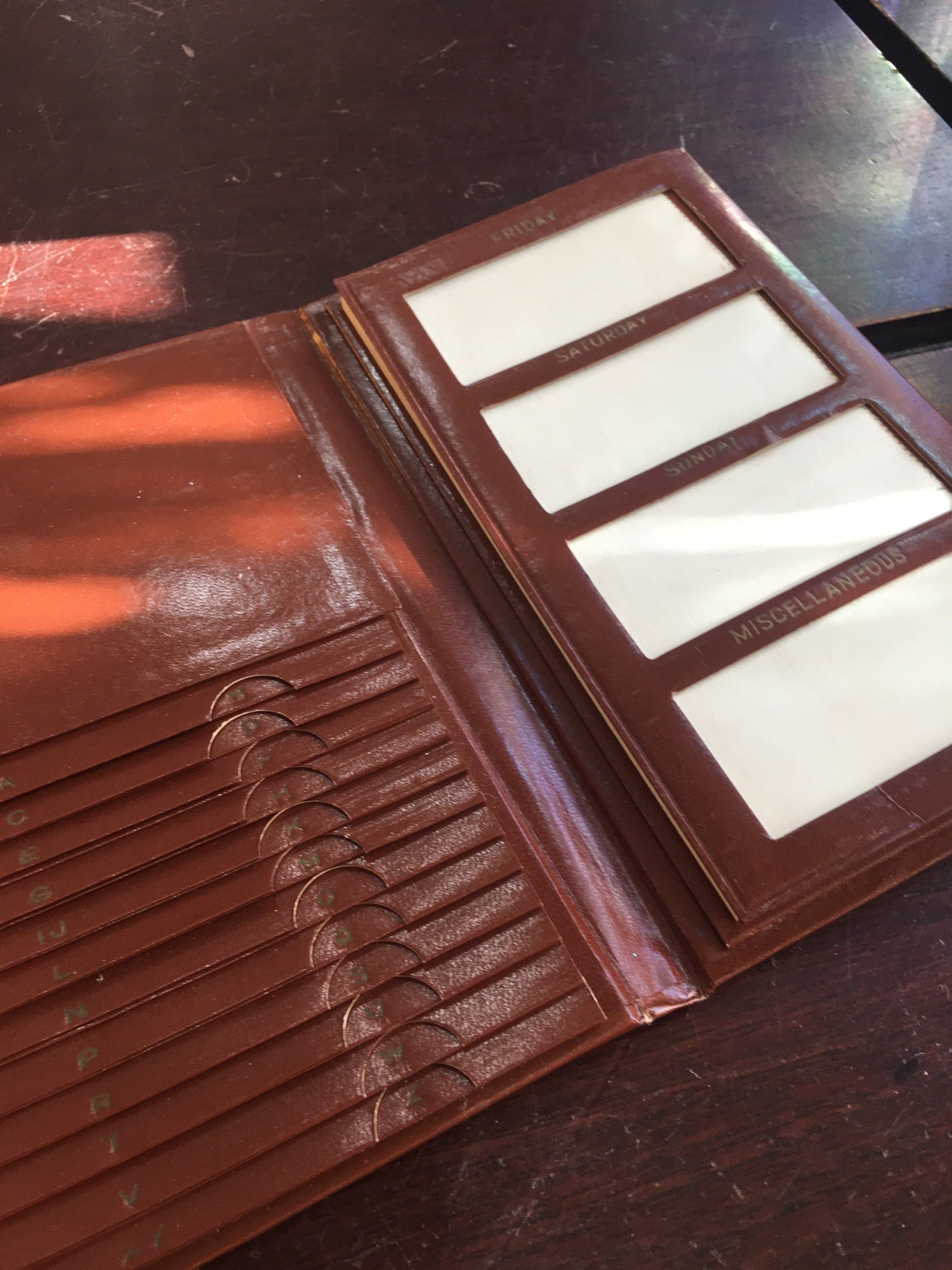 retro-faux-leather-weekly-planner-with-center-notes-phone-etsy