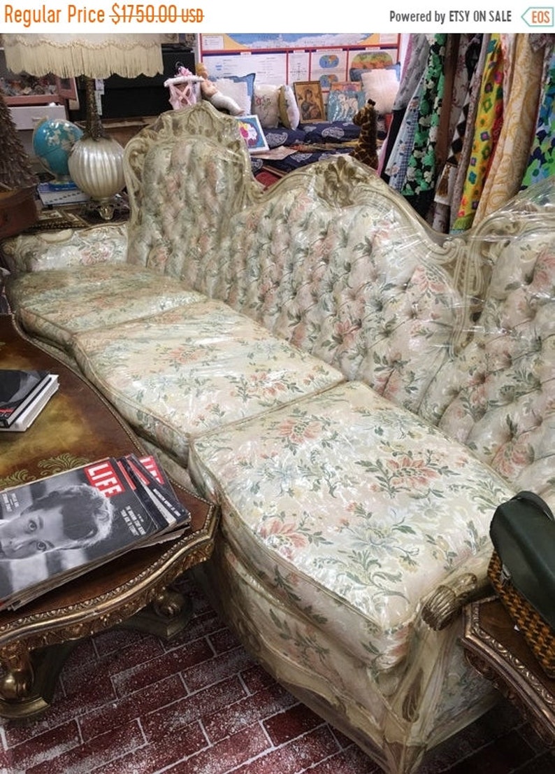 Black Friday Sale Ornate Italian Style Vintage Sofa Davenport Etsy