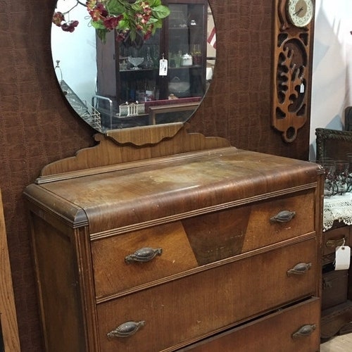Antique Dresser With Mirror 1930s Webb Furniture Waterfall Ireland Antique Dresser With Mirror 1930s Webb, Antique Dresser With Round Mirror Value